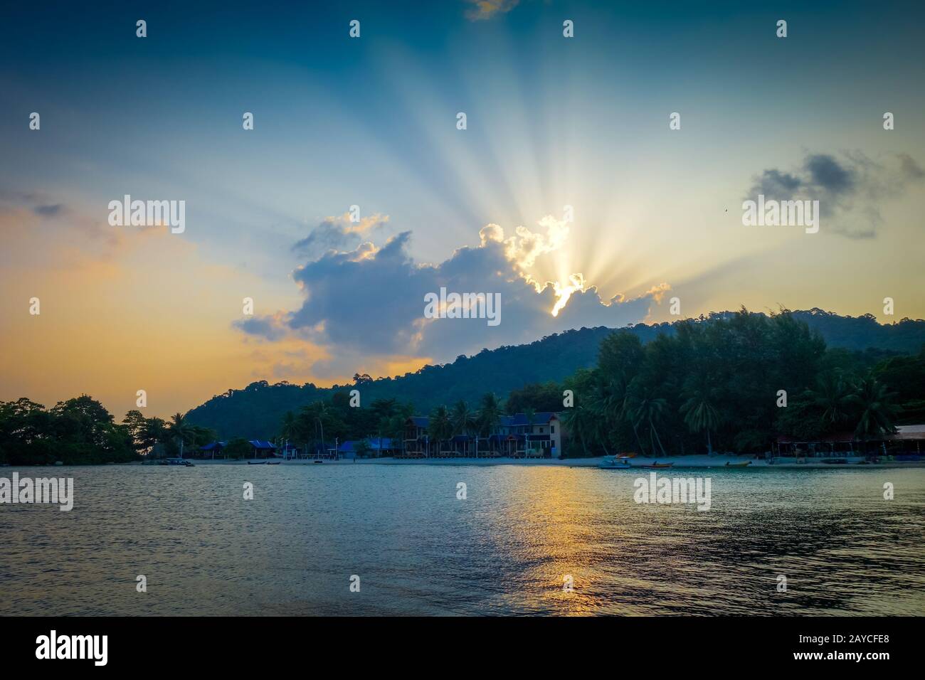 Sonnenuntergang auf den Perhentian Inseln, Terengganu, Malaysia Stockfoto