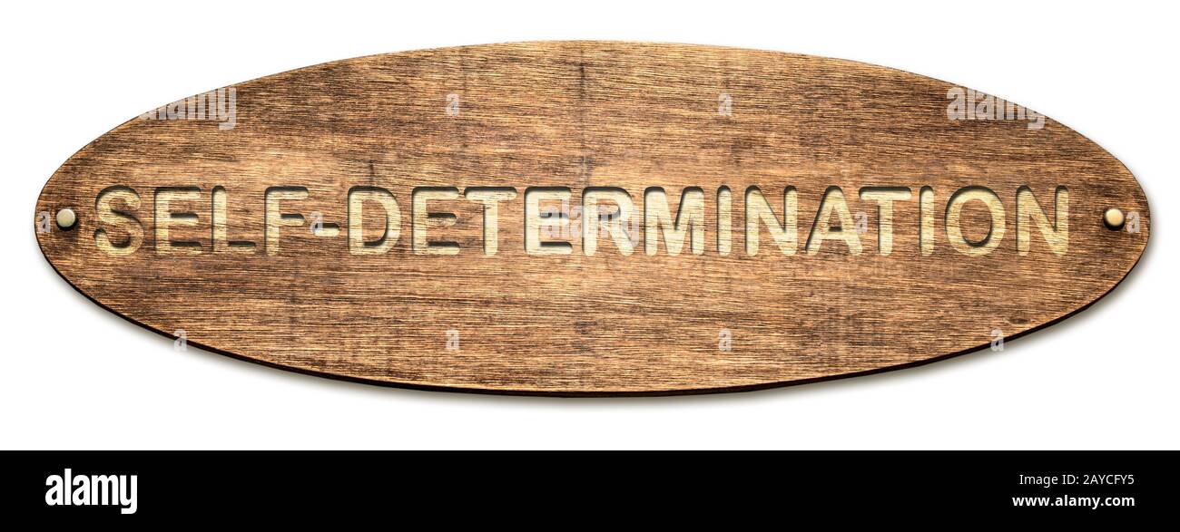 Straßenschild auf Selbstbestimmung Stockfoto