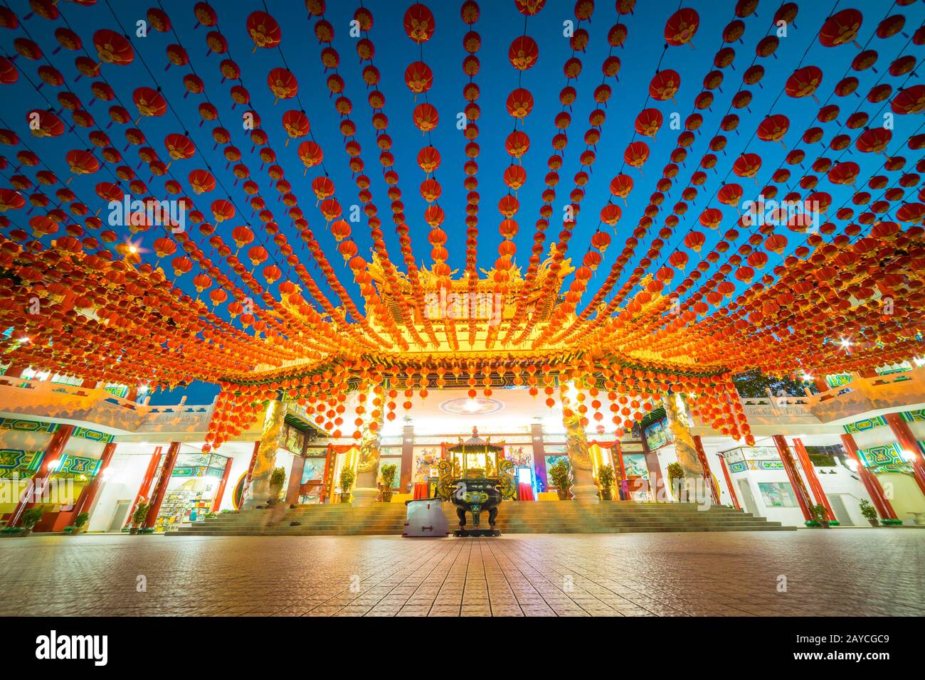 Thean Hou Tempel in Kuala Lumpur Malaysia beim chinesischen Neujahrsfest Stockfoto