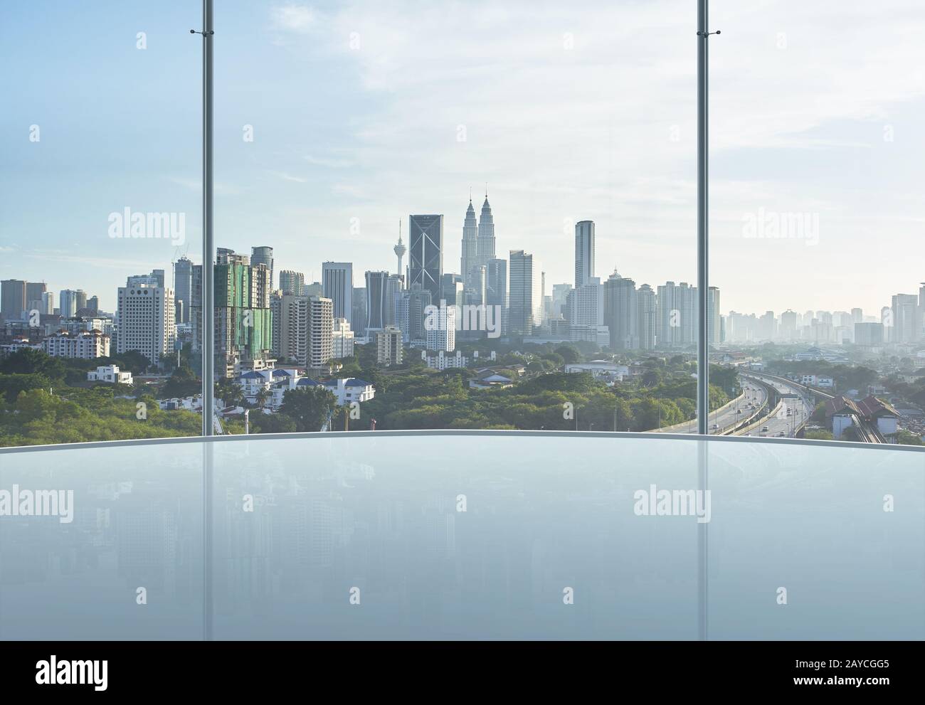 Leere Büroflächen - Stadtansicht Stockfoto