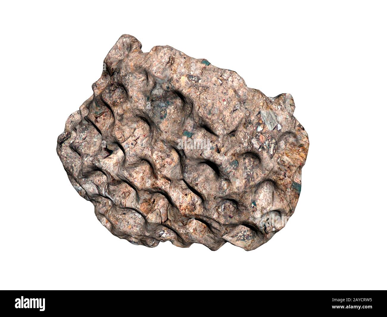 Stein mit Einbuchtungen von Znidariern im Riff Stockfoto