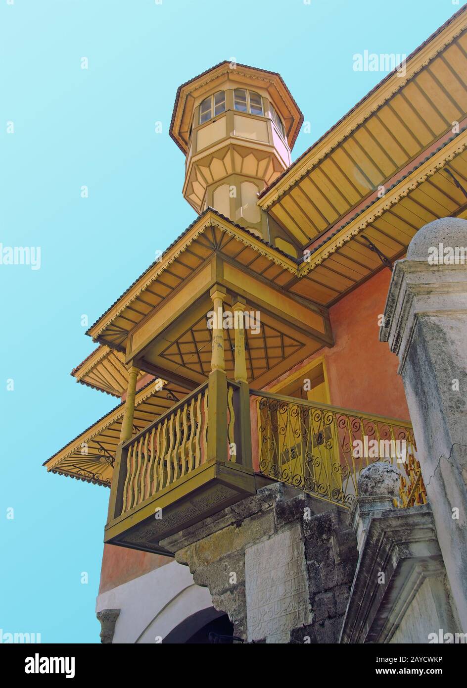 Nahaufnahme der historischen mehmet aga-Moschee in der stadt rhodos Stockfoto