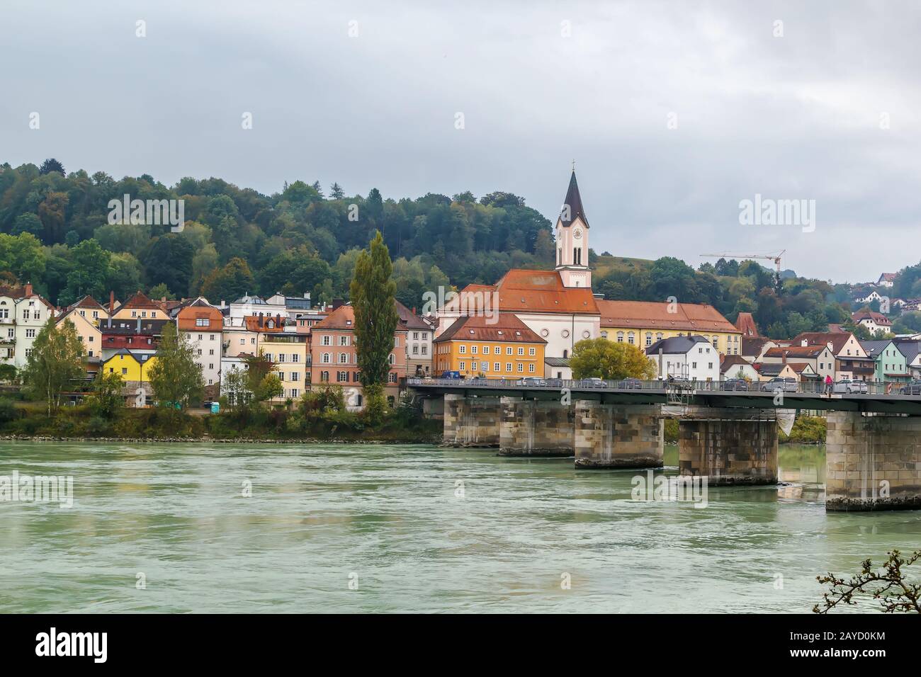 Marienbrucke-Brücke, Passau Stockfoto