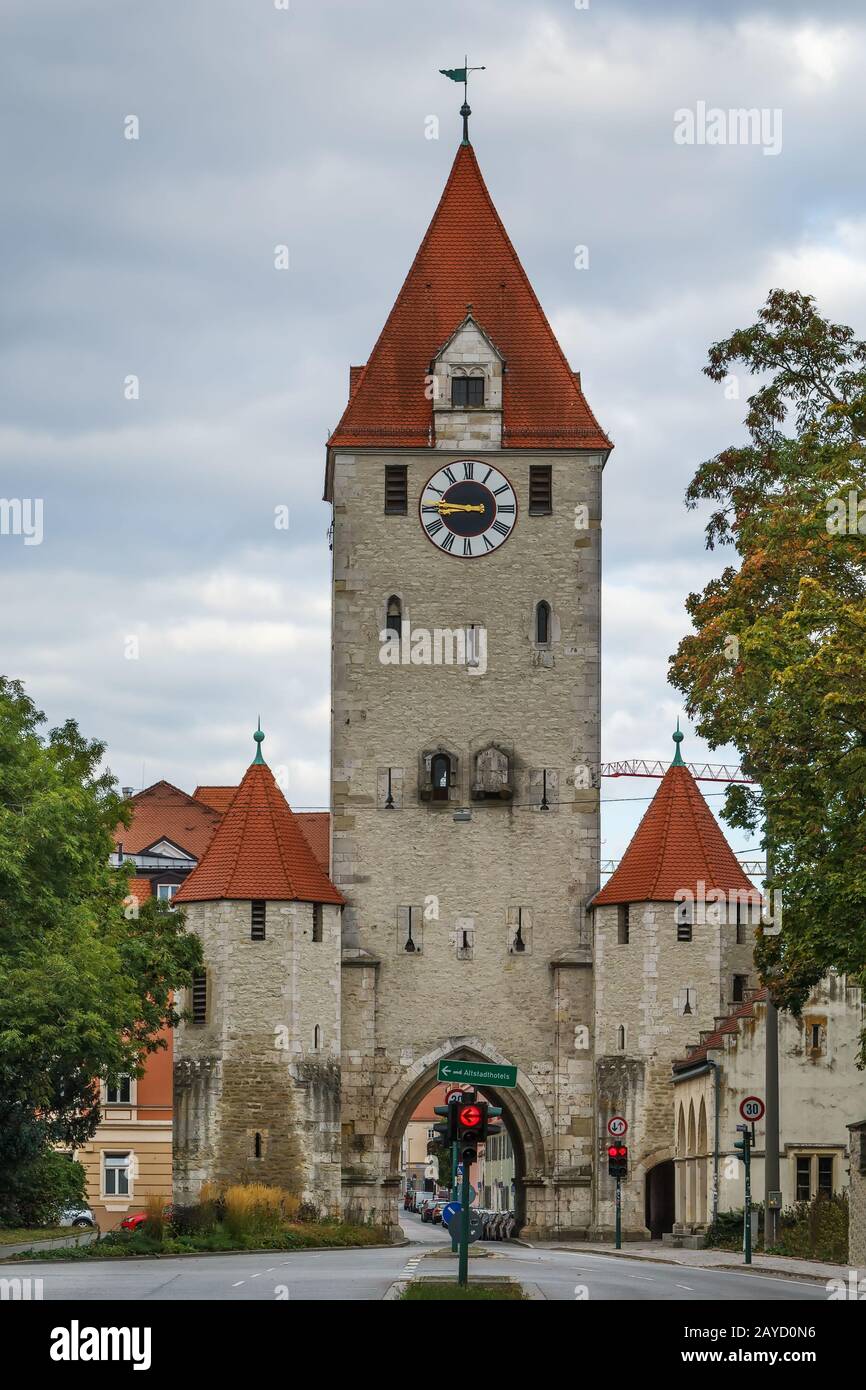 Altes Osttor in Regensburg Stockfoto