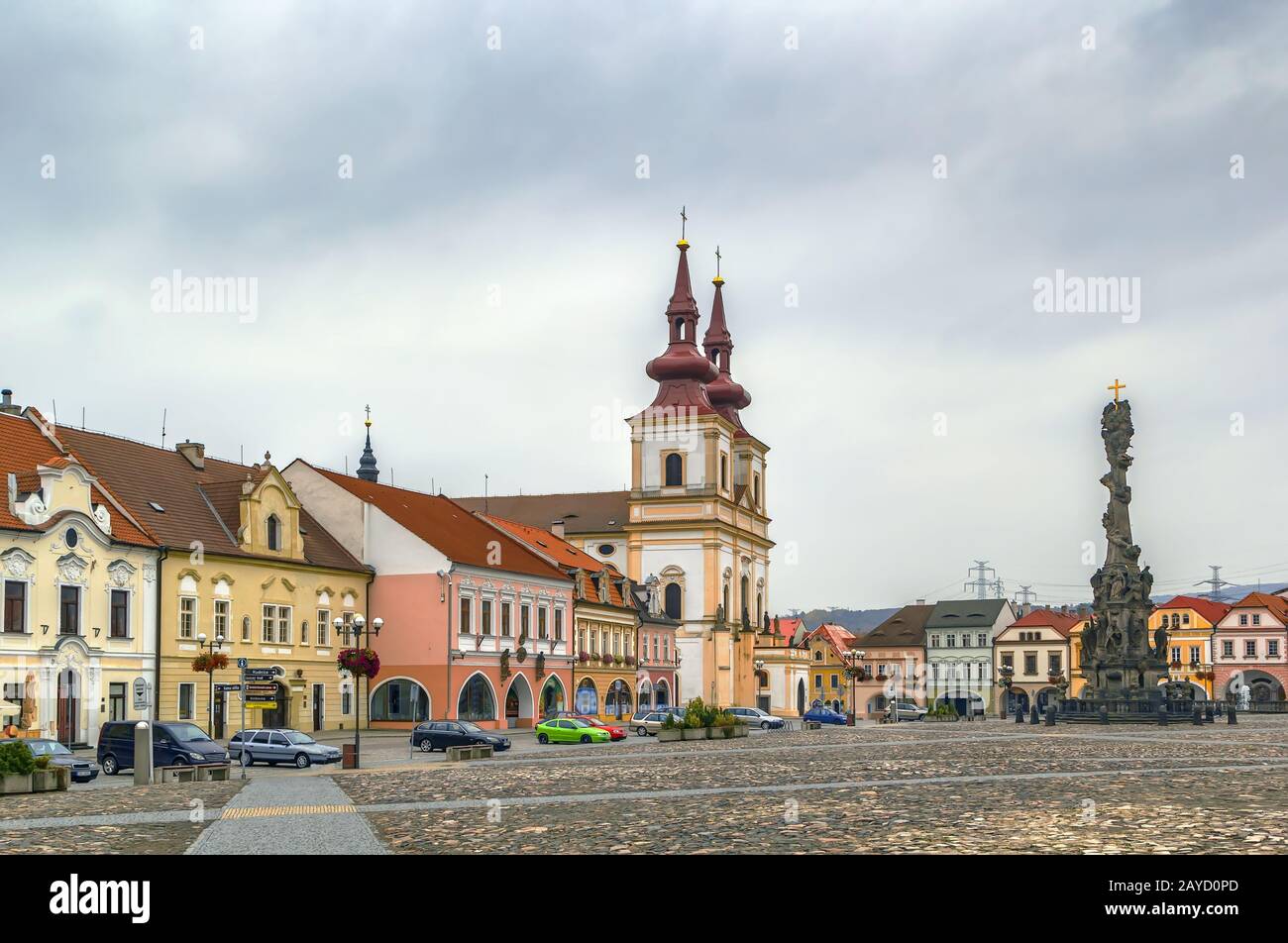 Hauptplatz in Kadan, Tschechien Stockfoto