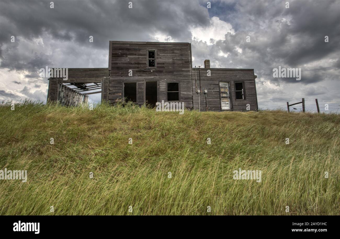 Verlassenes Farmhouse Saskatchewan Canada Stockfoto