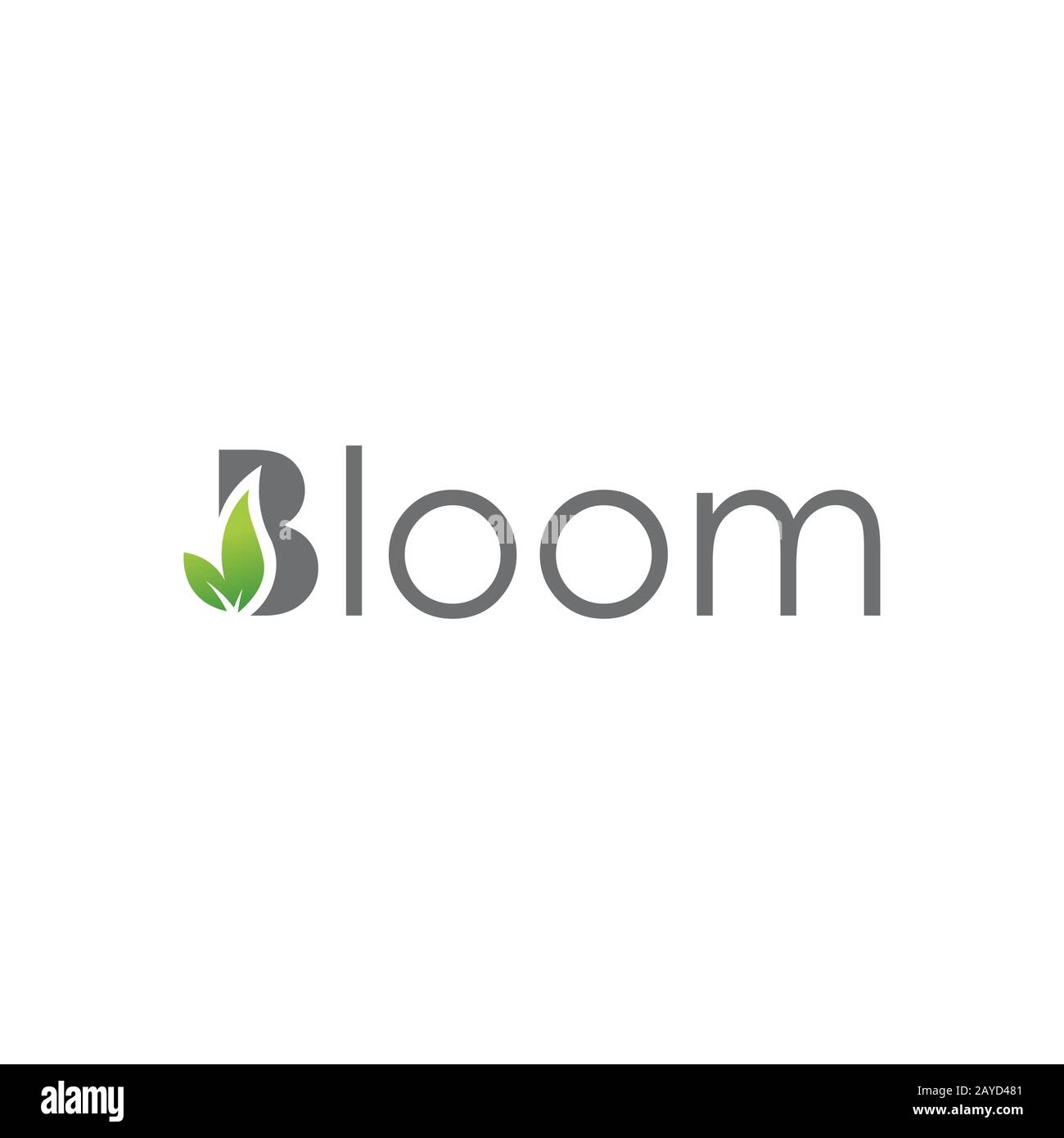 Vektorgrafiken mit Schriftzug "Bloom" Und Typografie Logo Stock Vektor