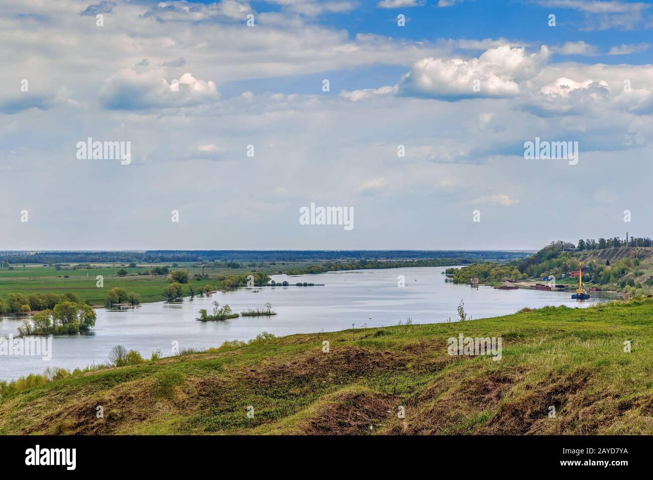 Blick auf den Fluss Oka, Russland Stockfoto