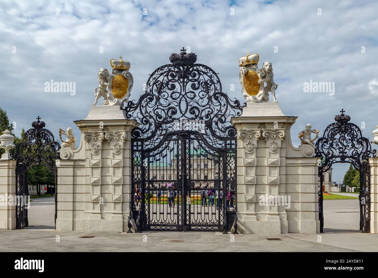 Tor zum Schloss Belvedere, Wien Stockfoto