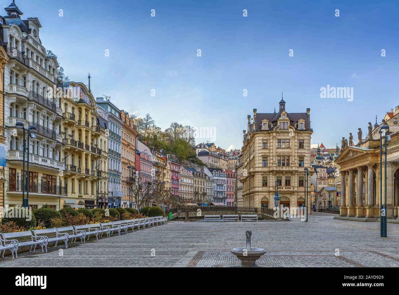 Platz in Karlsbad, Tschechien Stockfoto