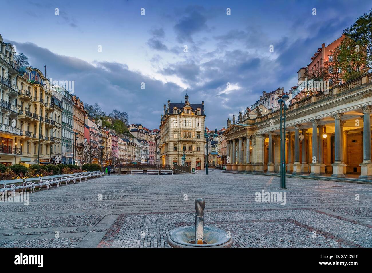 Platz in Karlsbad, Tschechien Stockfoto