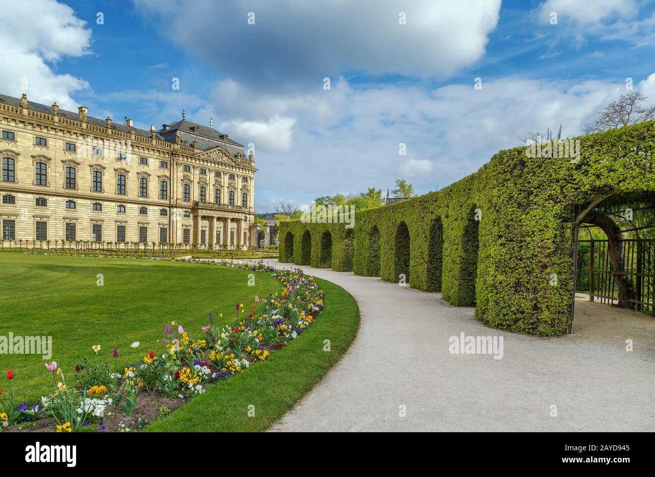 Residenz Gericht Garten, Würzburg, Deutschland Stockfoto