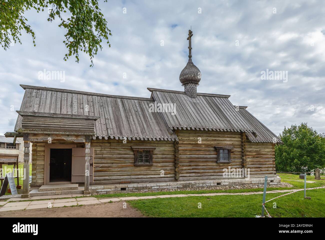 Holzkapelle, Staraya Ladoga, Russland Stockfoto
