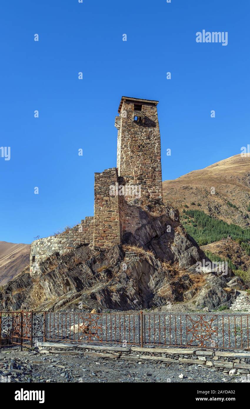 Mittelalterlichen Wachturm, Georgia Stockfoto
