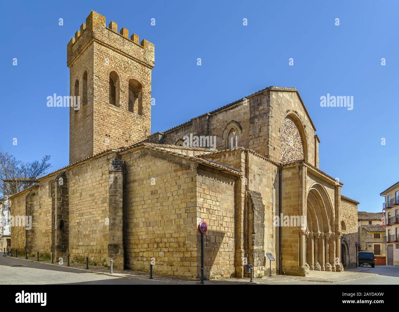 Kirche von Santiago, Sanguesa, Spanien Stockfoto