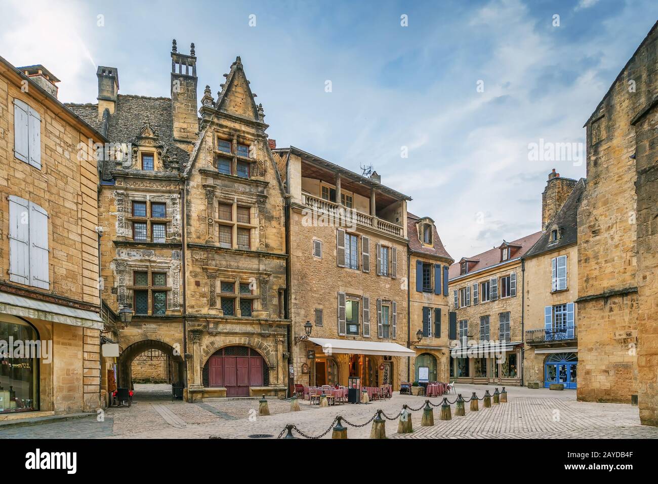 Platz in Sarlat-la-Caneda, Frankreich Stockfoto