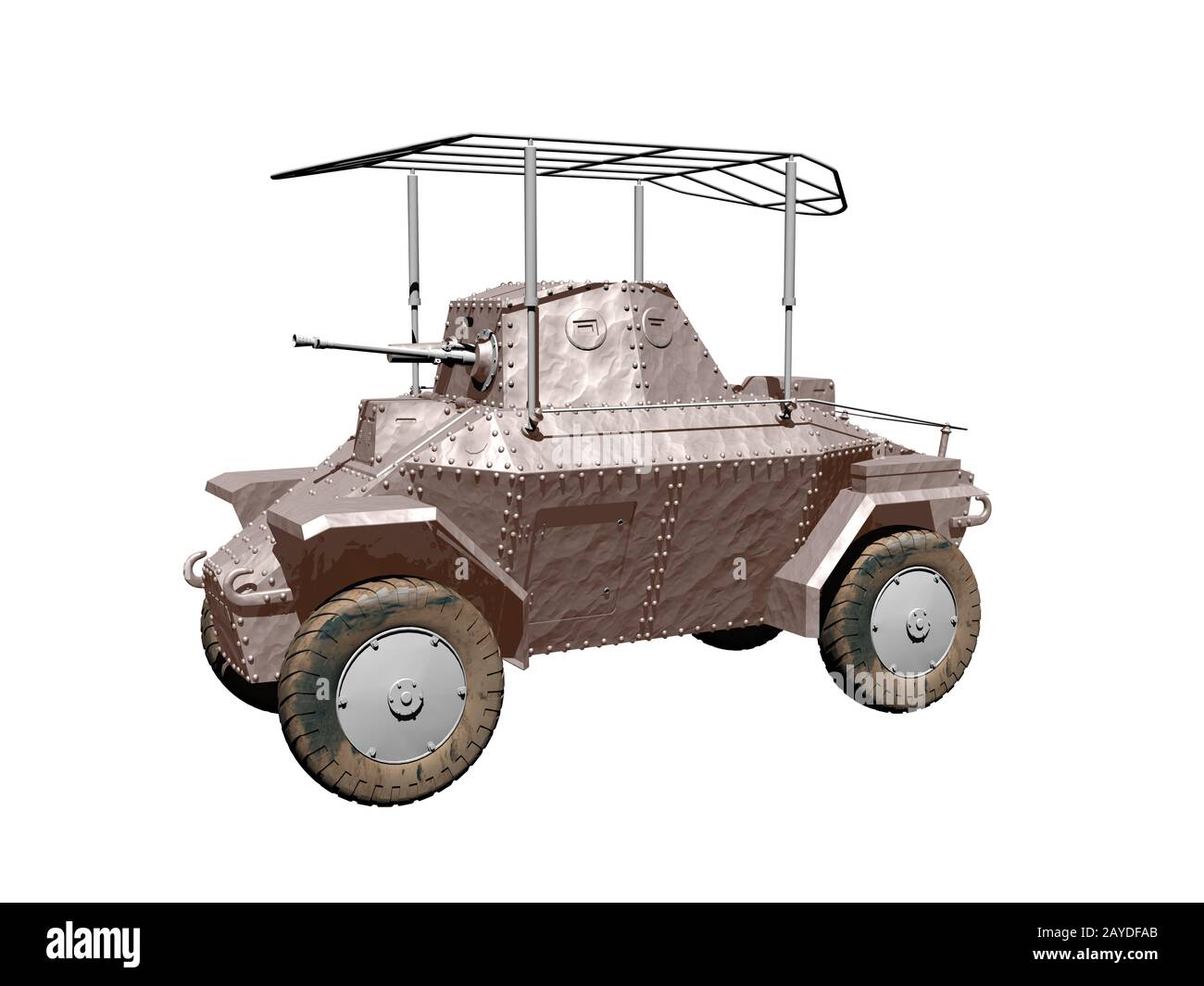 Gepanzertes Fahrzeug mit Revolver Stockfoto