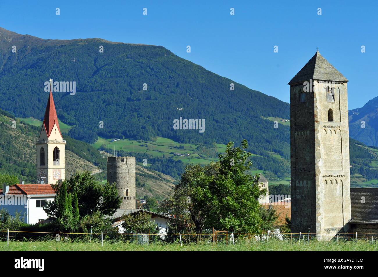 Mals in Südtirol Stockfoto