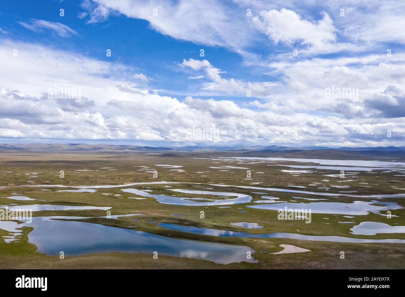 Hochplateau Feuchtgebiete gegen einen blauen Himmel Stockfoto
