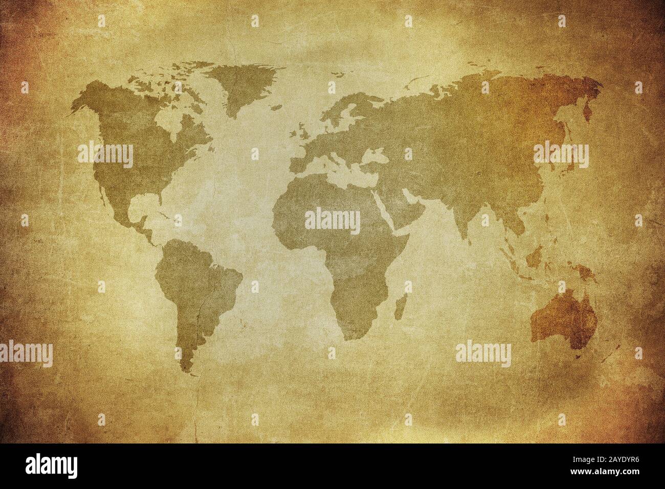 Grunge-Karte der Welt Stockfoto