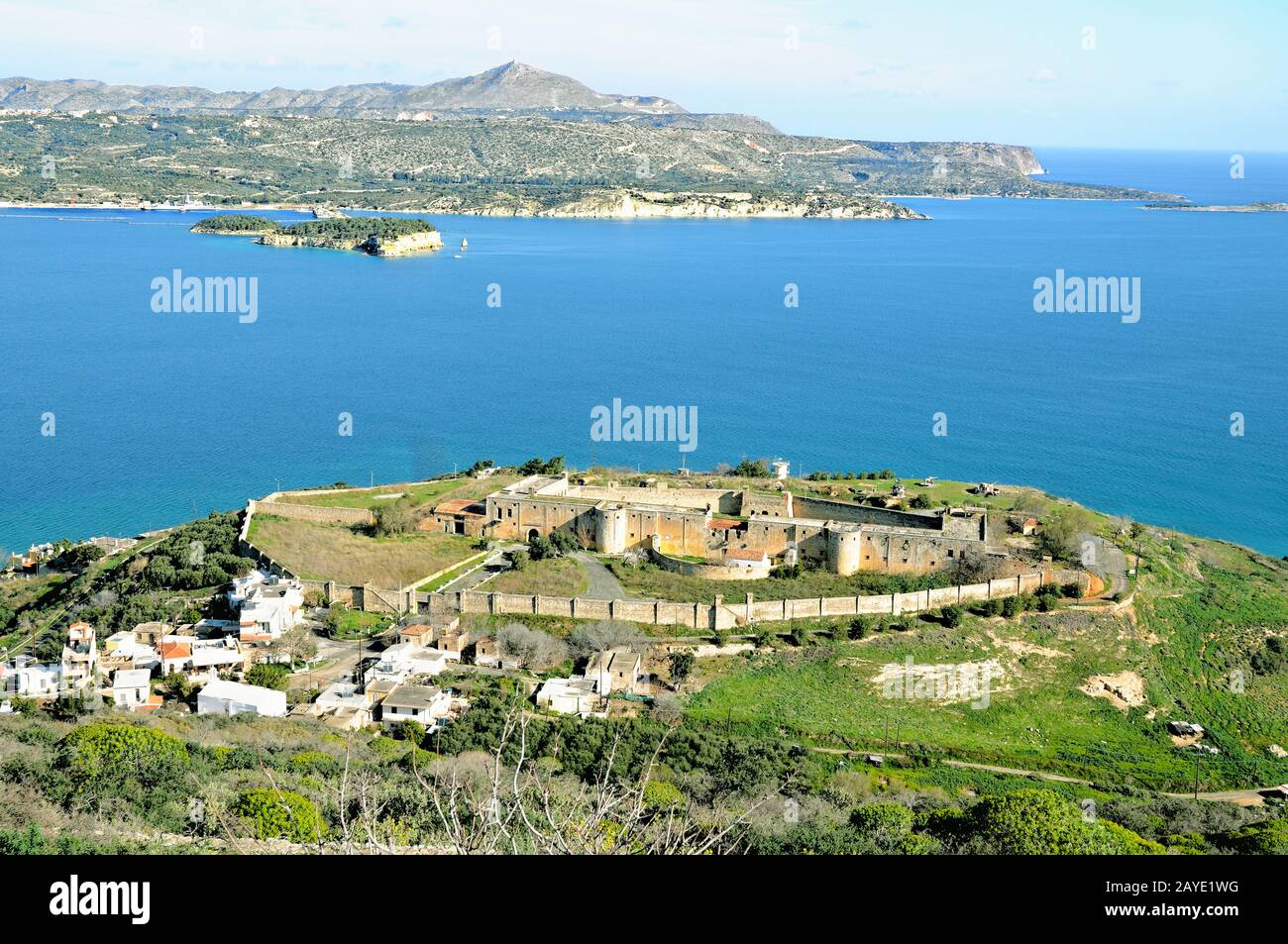 Fort Izzedin in der Souda-Bucht und der Halbinsel Akrotiri Crete Greece Stockfoto