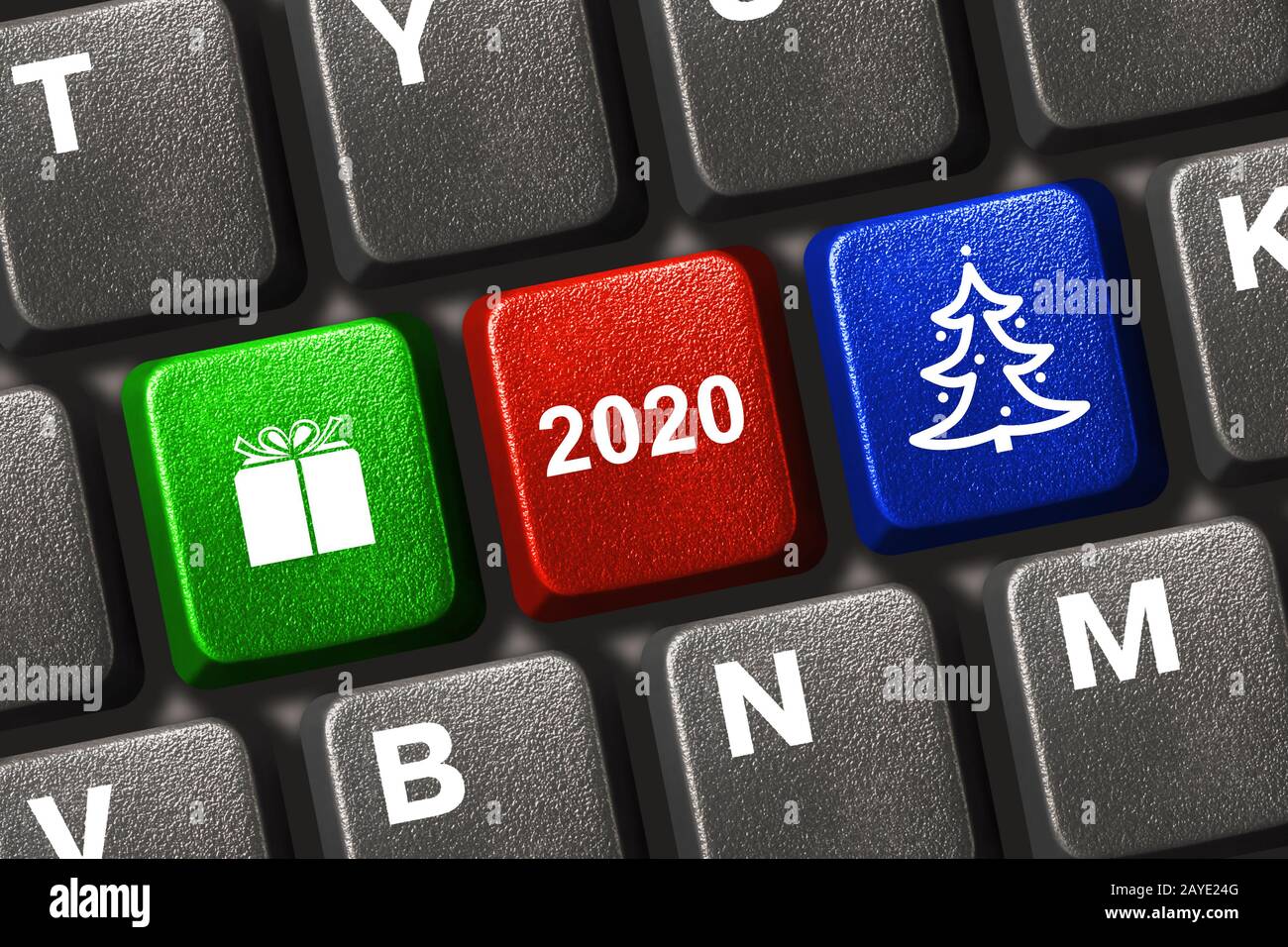 Mit Weihnachten Computertastatur Stockfoto