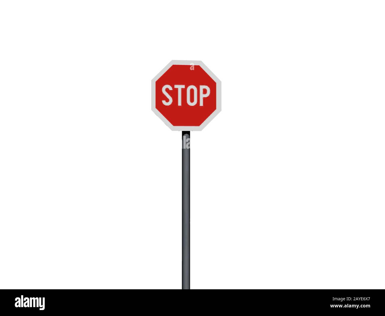 Stoppschild an Stahlstange Stockfoto