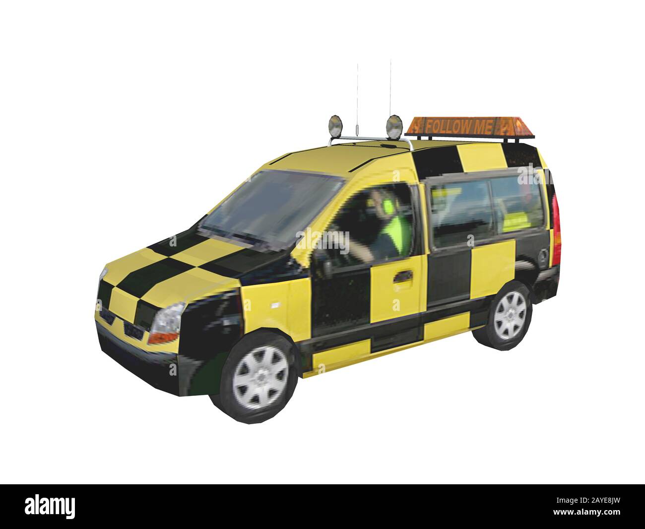 Follower-Fahrzeug am Flughafen Stockfoto