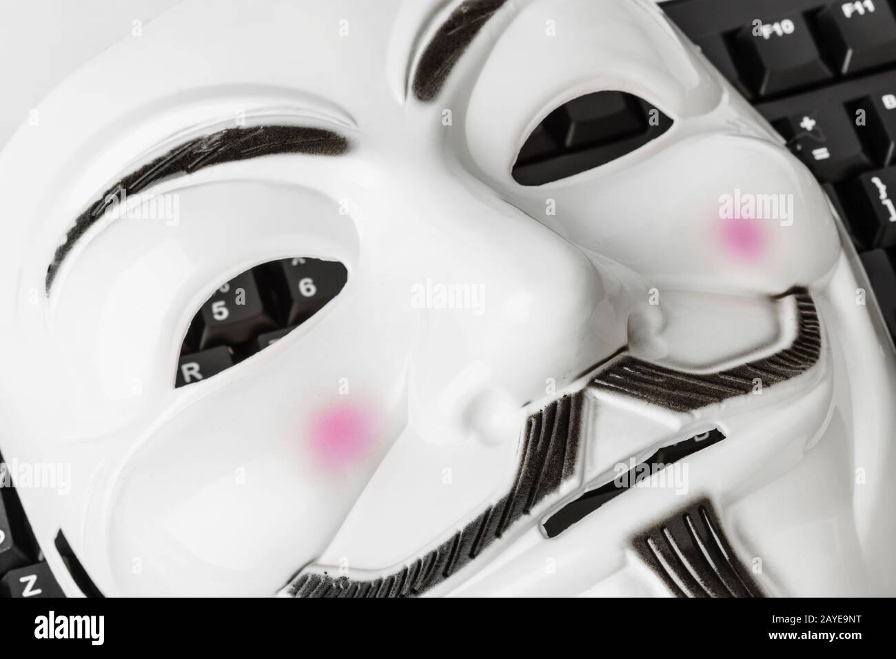 Computer hacker Maske und Tastatur Stockfoto