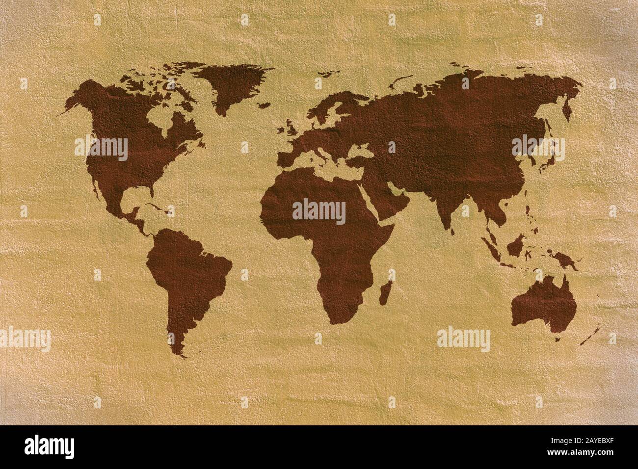 Grunge-Karte der Welt Stockfoto