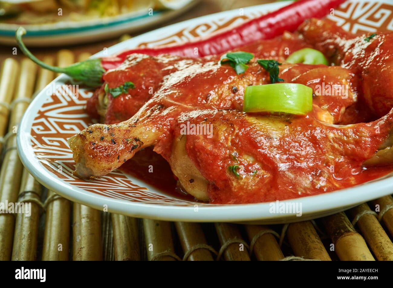 Rajasthani White Chicken Curry Stockfoto