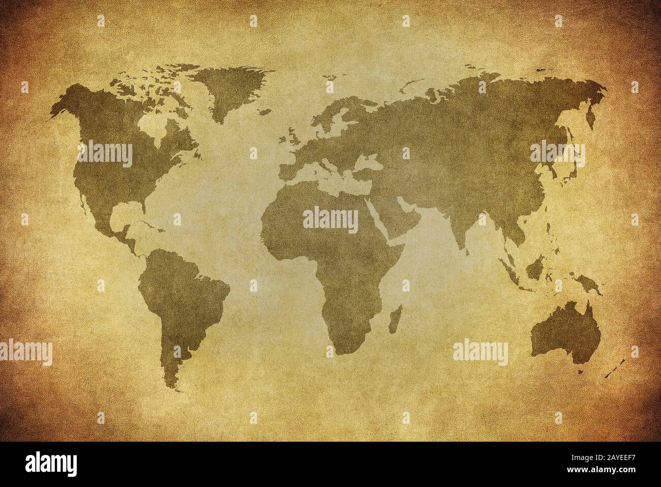 Grunge-Karte der Welt Stockfoto