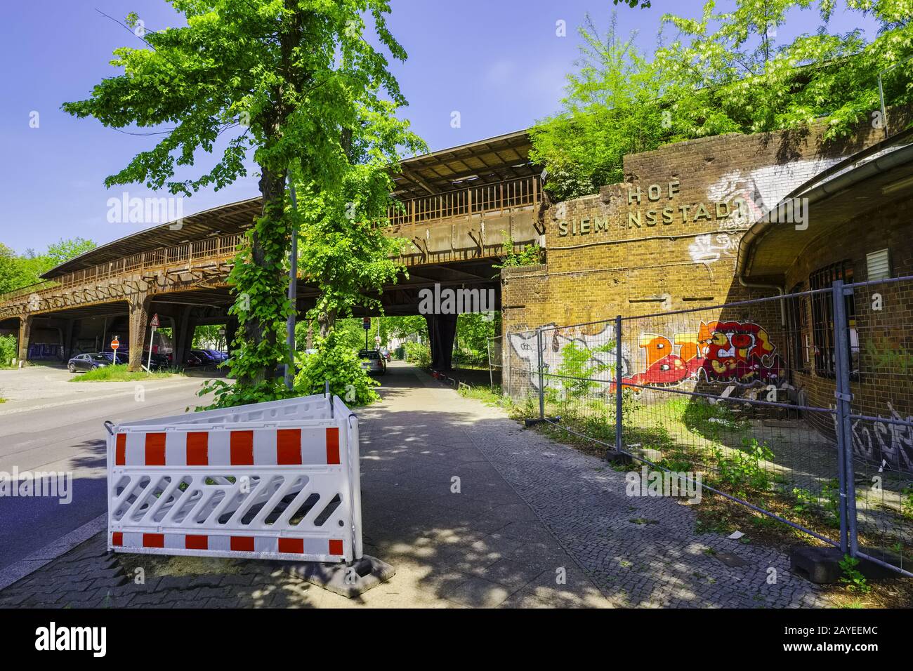 Der ehemalige S-Bahnhof Siemensstadt, Berlin, Deutschland Stockfoto