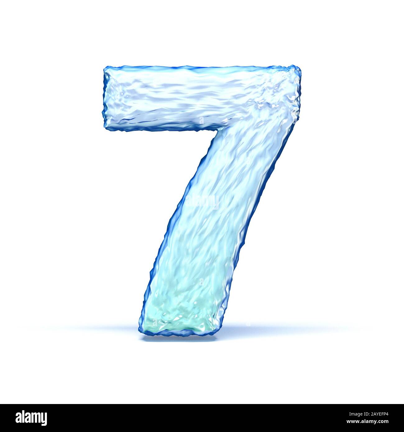 Eiskristallschrift Nummer 7 SEVEN 3D Stockfoto
