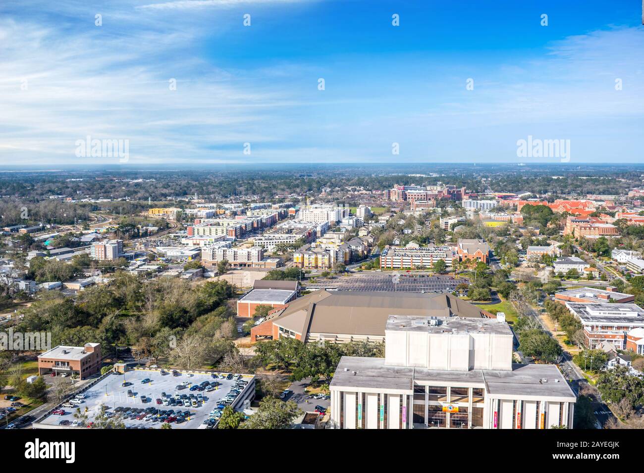 Blick auf die Stadt von der Altstadt von Tallahassee, Florida Stockfoto