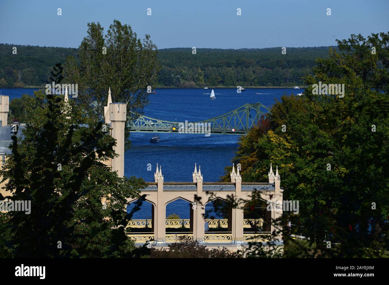 Schloss und Park Babelsberg, Potsdam, Brandenburg Stockfoto