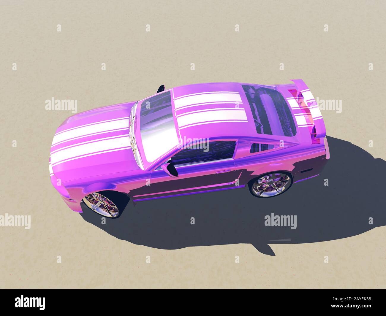 Violetter Sportwagen auf der Straße Stockfoto