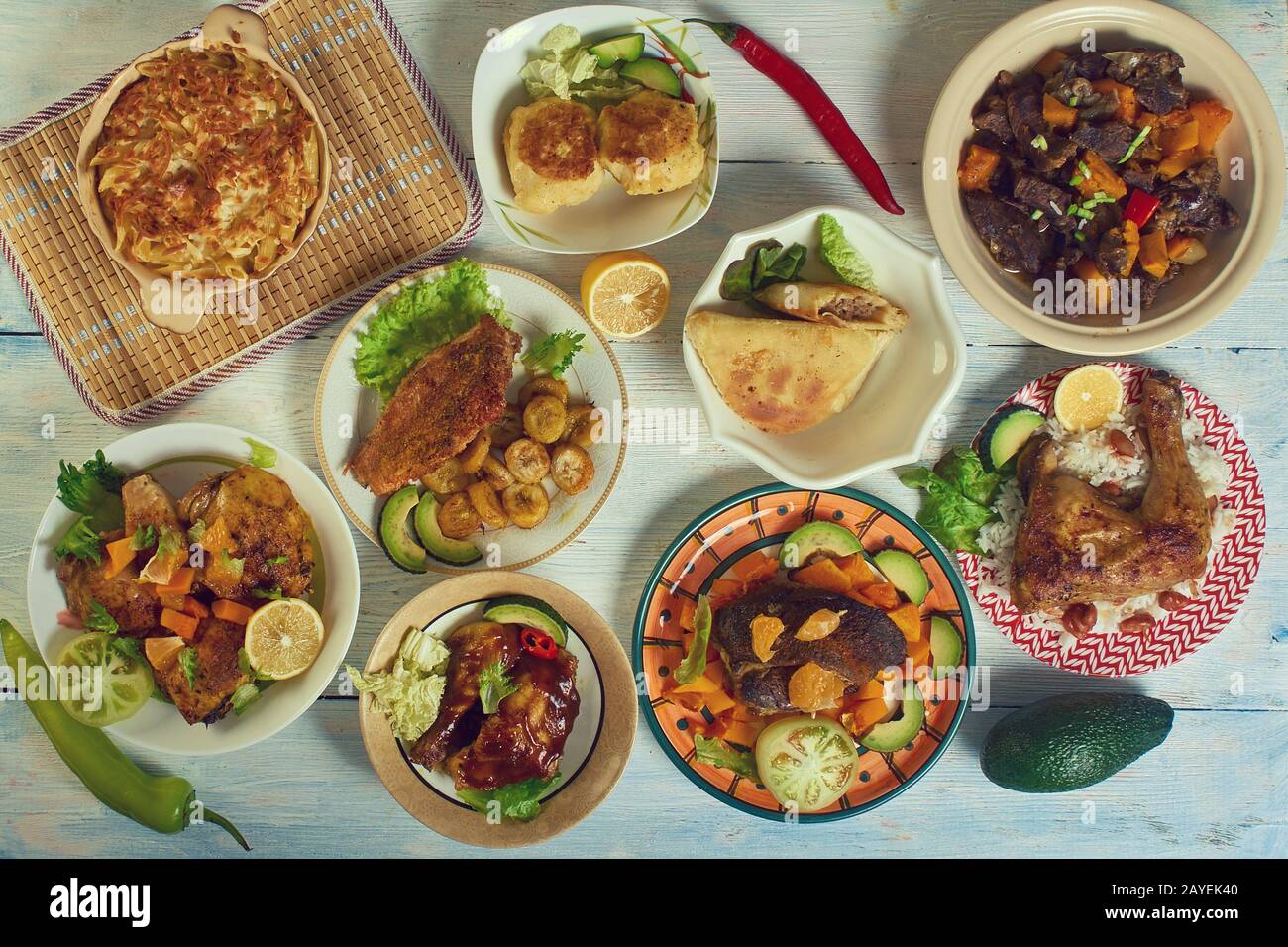 Karibische Küche Stockfoto