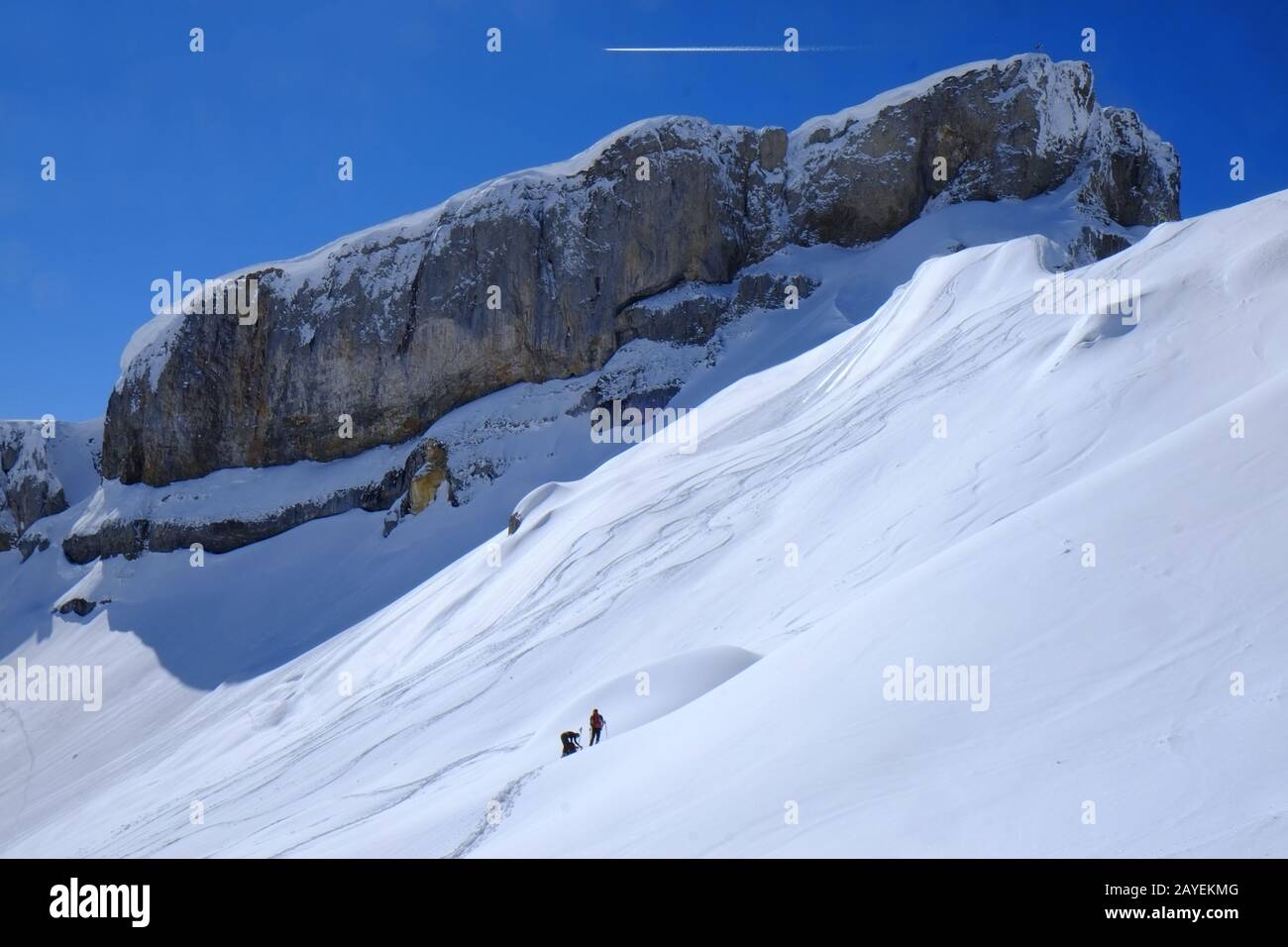 Verschneite Berge, hoher Ifen im Winter Stockfoto