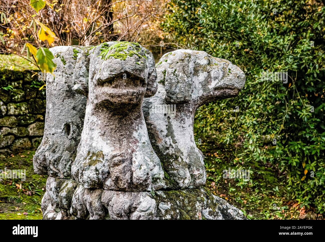 Italien, Latium, der Bomarzo-Garten von Monster ( Giardino Dei Mostris ) - Cerberus Stockfoto