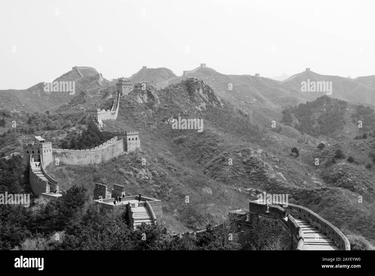 Die Chinesische Mauer. Ein abgelegener und nicht touristischer Teil des großen Wanderbes Stockfoto