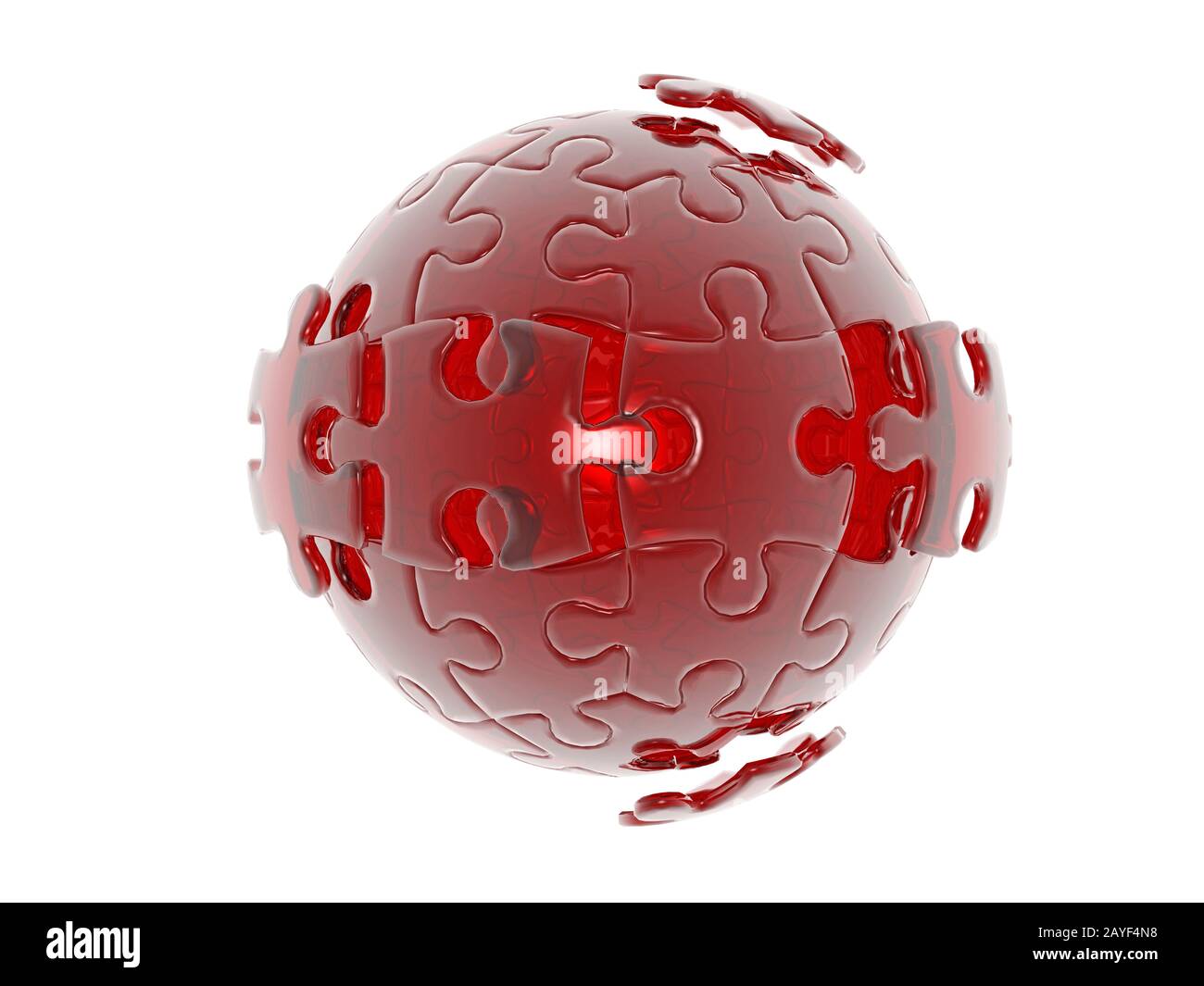 Roter Puzzleball Stockfoto
