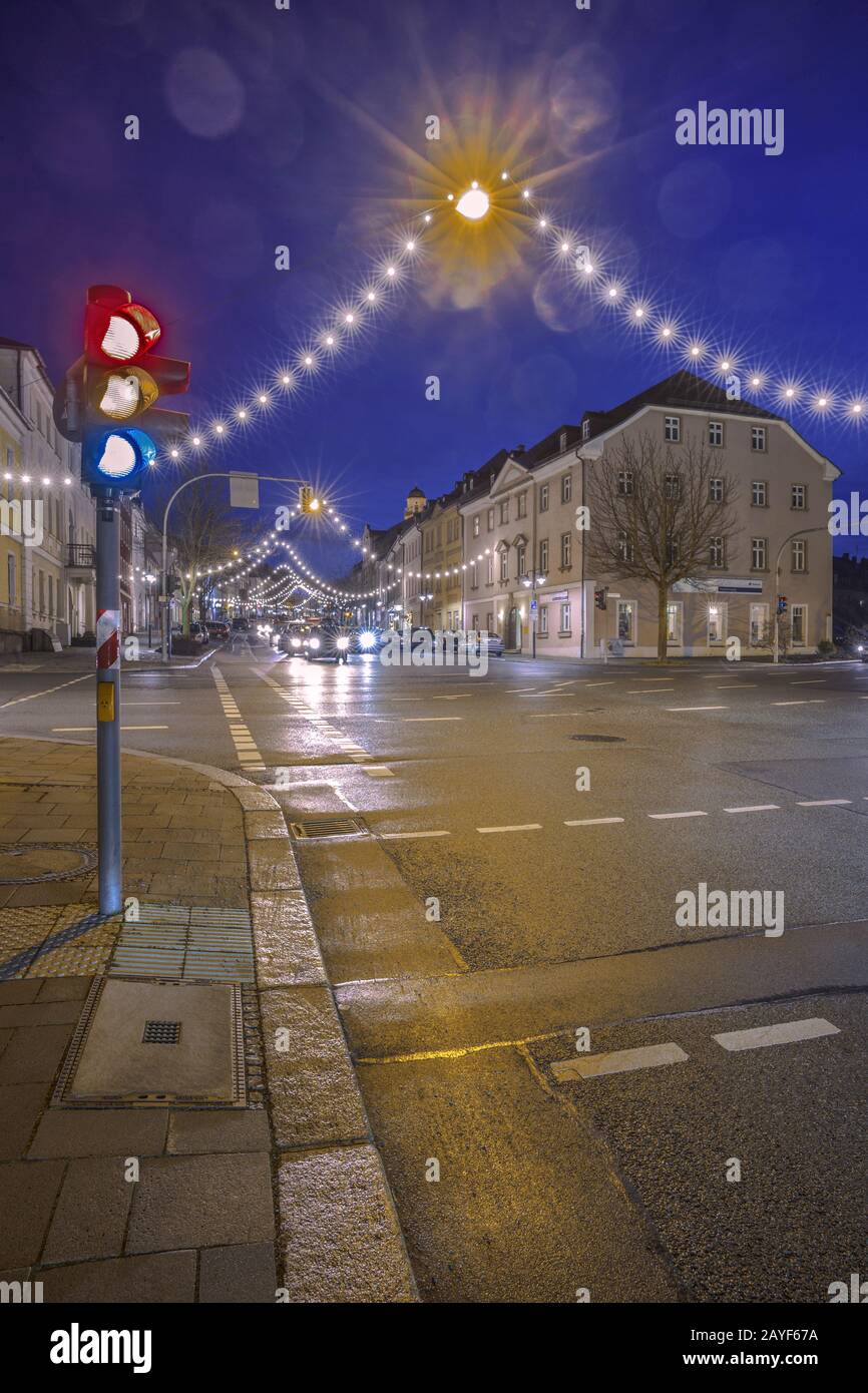 Weihnachtsstadt Hof Stockfoto