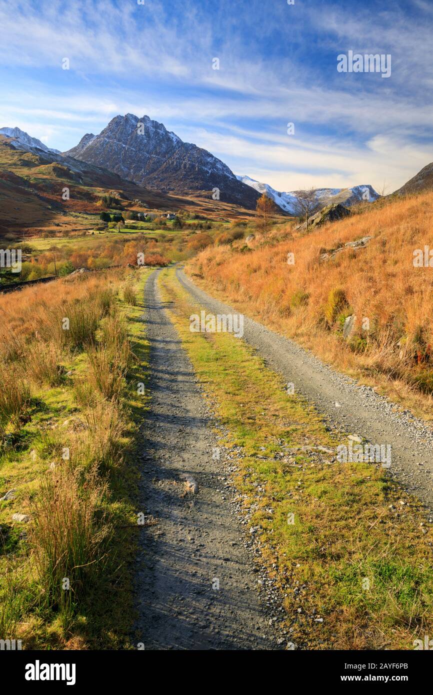 Tryfan im Snowdonia-Nationalpark Stockfoto