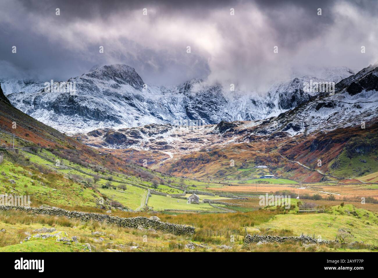 Nant Ffrancon Valley im Snowdonia National Park Stockfoto