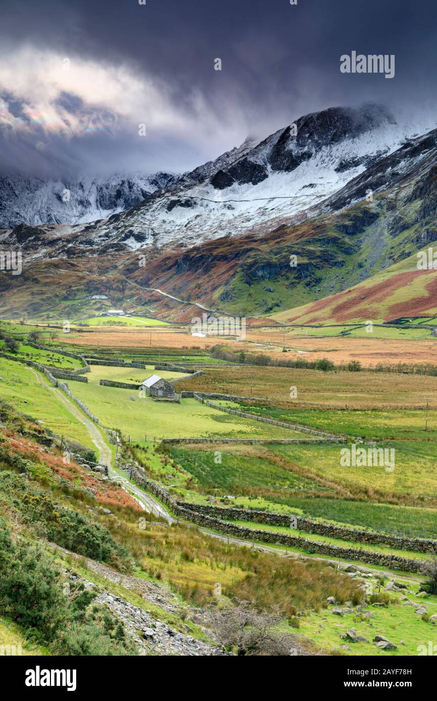 Nant Ffrancon Valley im Snowdonia National Park Stockfoto