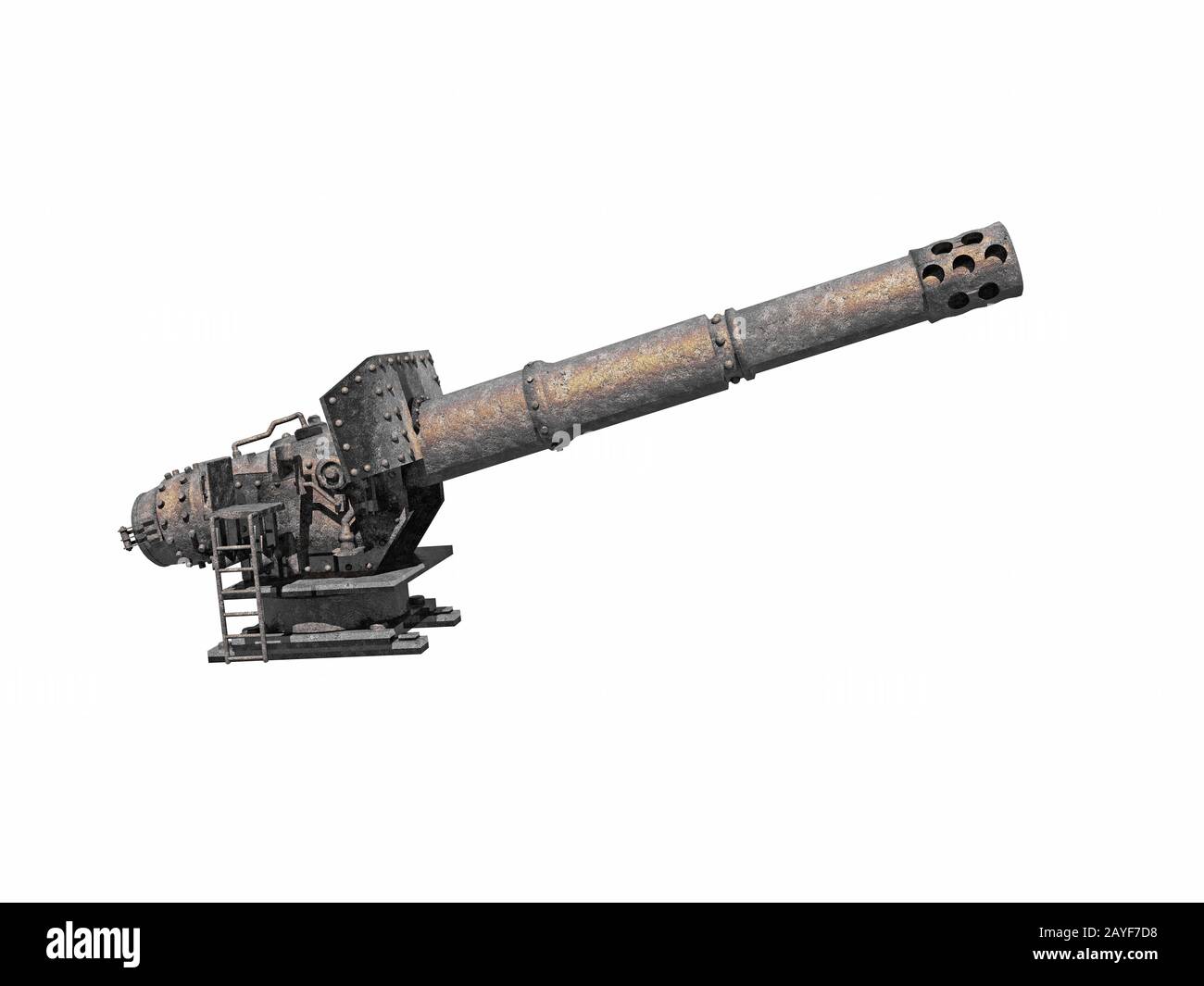 Stahlpistole mit Kanonenfass Stockfoto