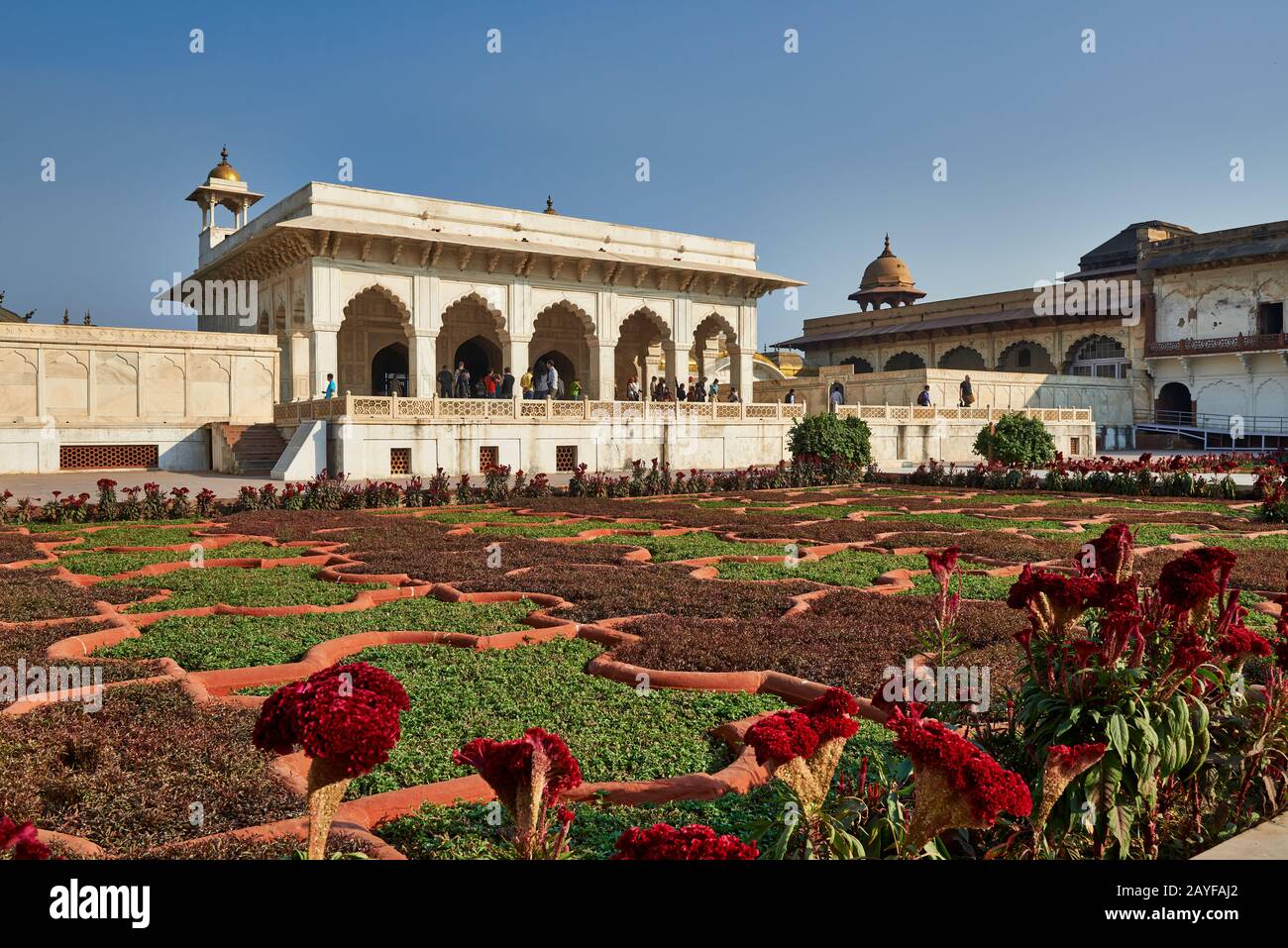 Anguri Bagh Gardens, Roshan Ara Pavilion oder Khas Mahal Palace, Agra Fort, Agra, Uttar Pradesh, Indien Stockfoto