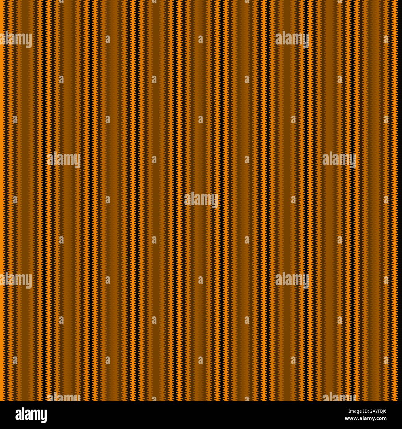 Streifen in Zickzackwelle bilden sich in den Farben Orange und Schwarz, vertikal angeordnet Stockfoto