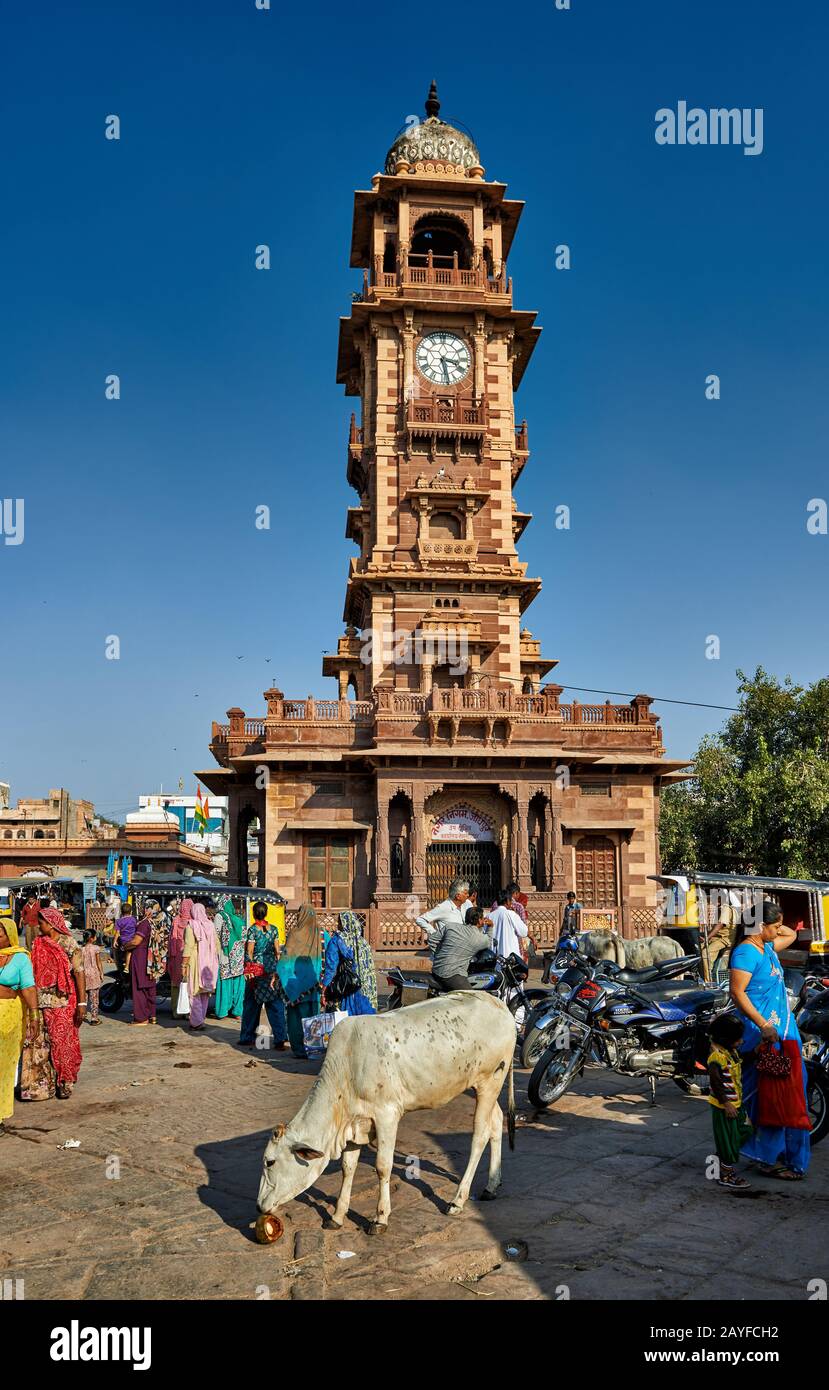 Uhrturm von Jodhpur, Rajasthan, Indien Stockfoto